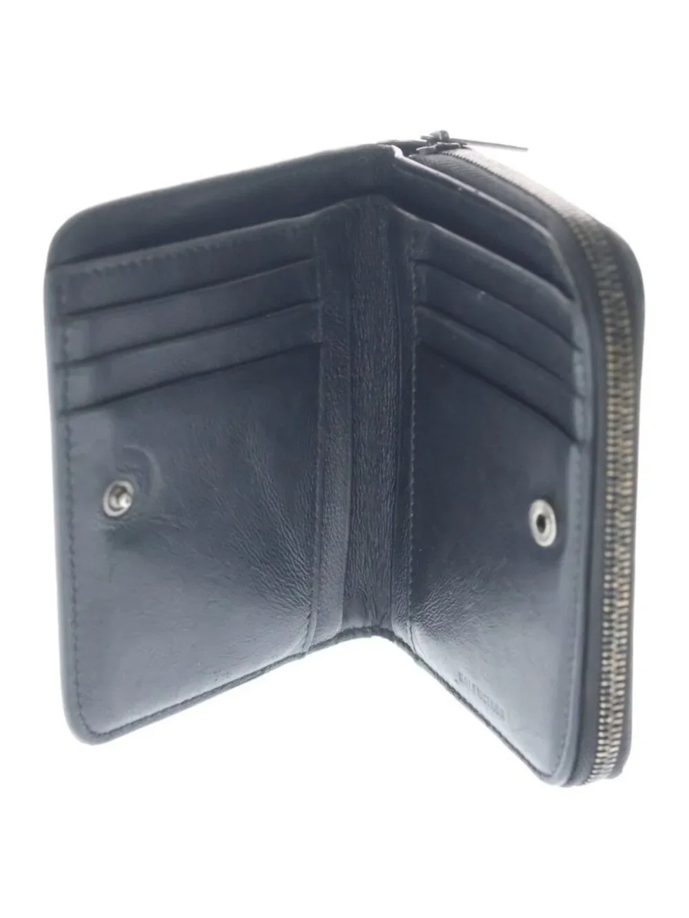 Balenciaga BB Logo Compact Zip Wallet Black